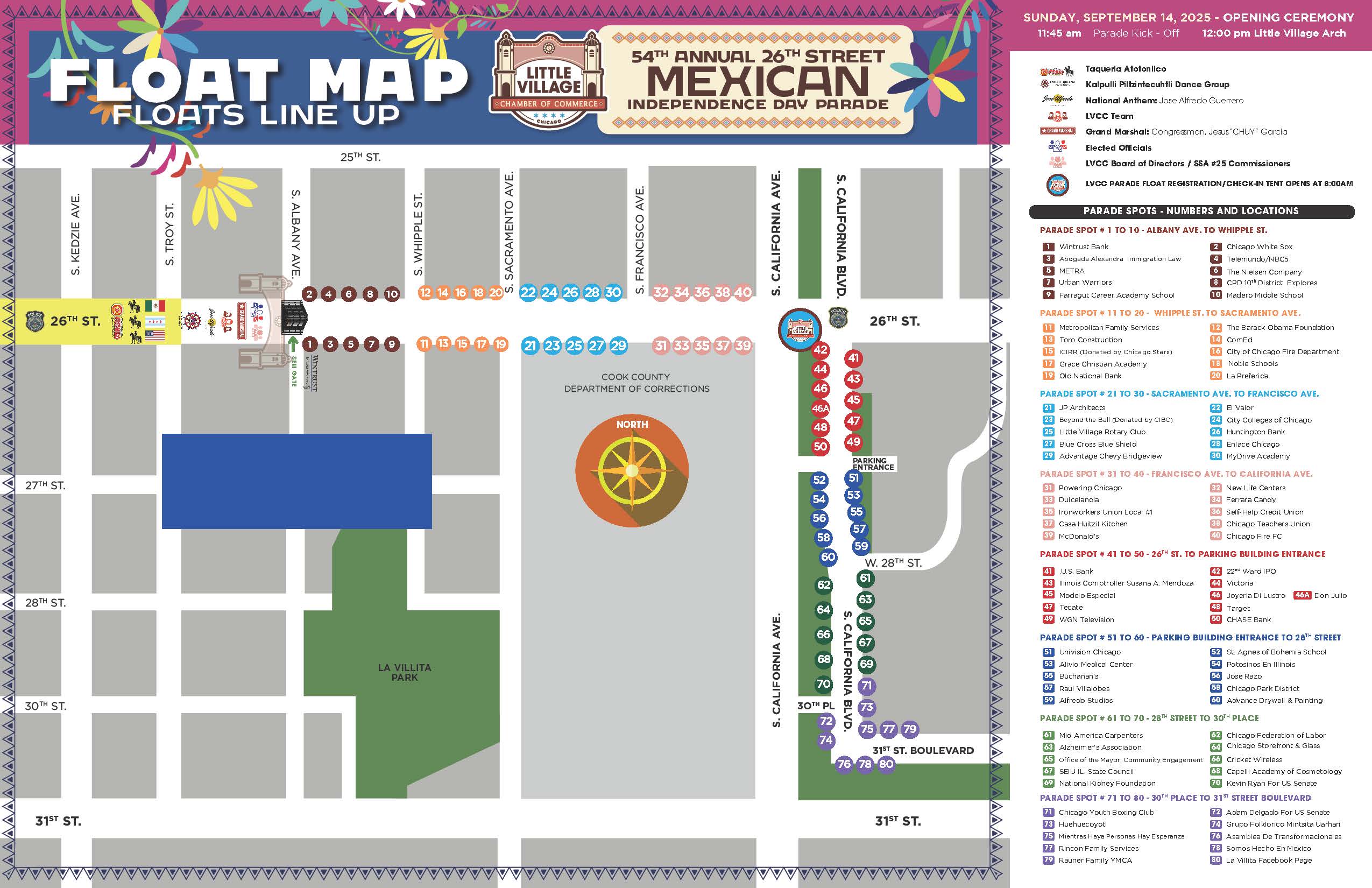 2025 Parade Float Map 1 to 80